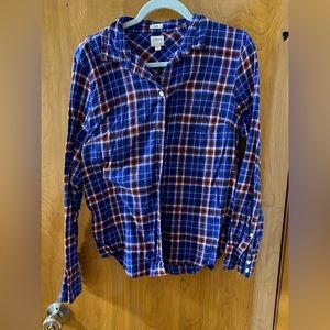 J Crew Flannel Boy Fit Button Up Size L